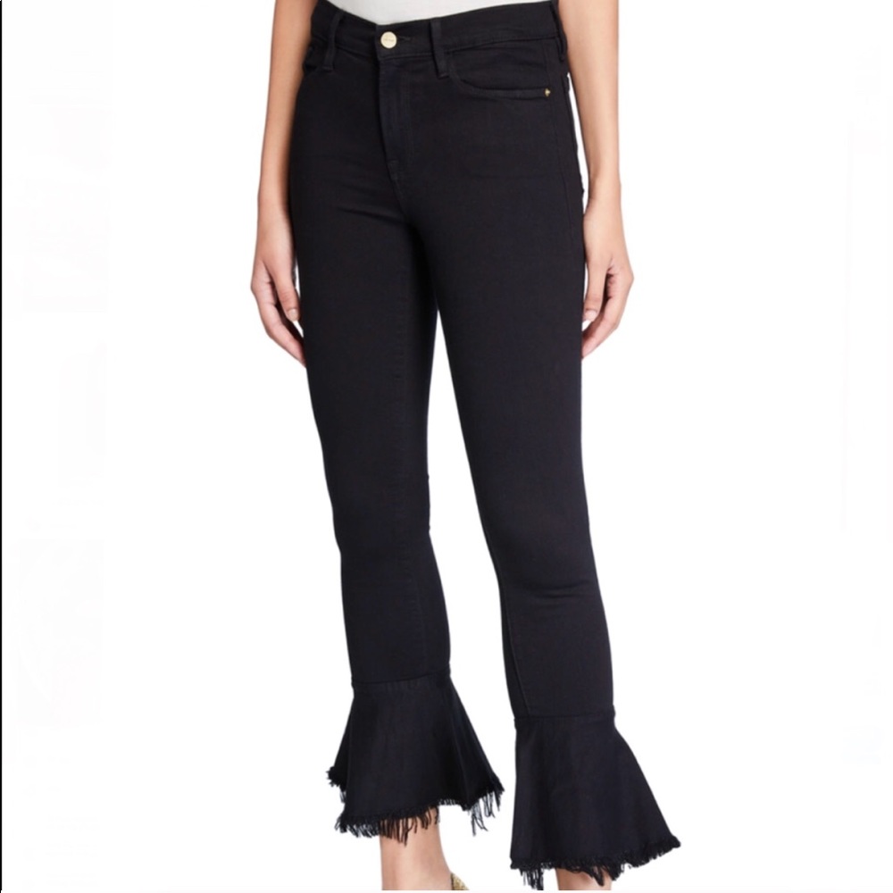 FRAME black Le Skinny de Jeanne Flounce Jeans